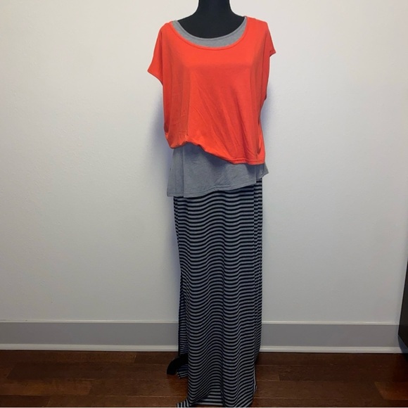 Anthropologie Dresses & Skirts - NWT Stacy Chang (Anthropologie) Askew T-Shirt Colorblock Maxi Dress Size Large